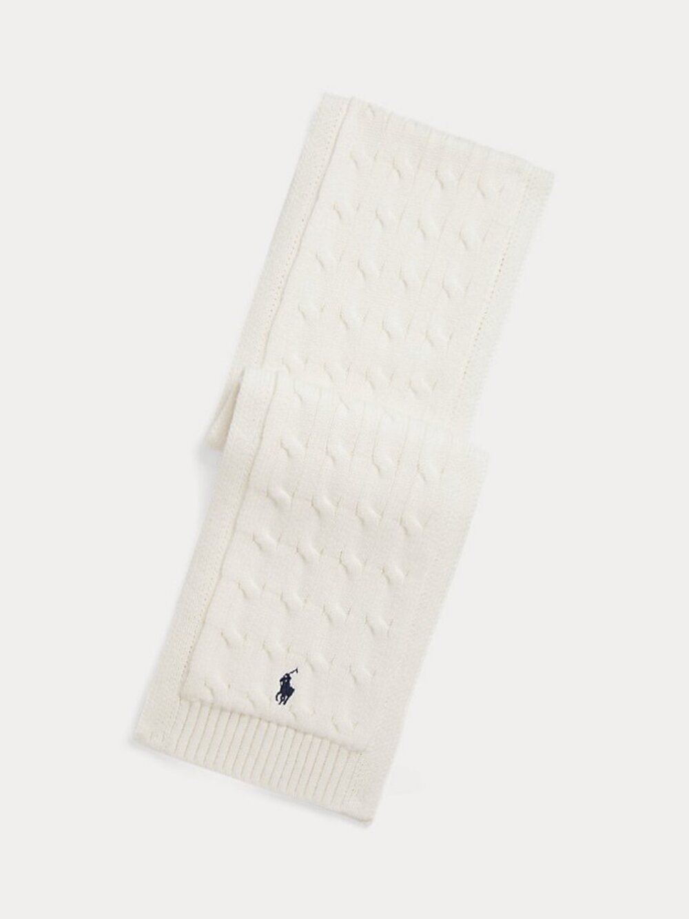 Polo Ralph Lauren Cable Knit Scarf Beanie Set White NWT S/M